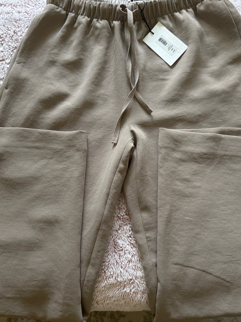 Aritzia Taupe Drawstring Track Pants